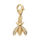 Tfs Jewelry 14k Gold Over Cubic Zirconia Bee Charm, Women's, White