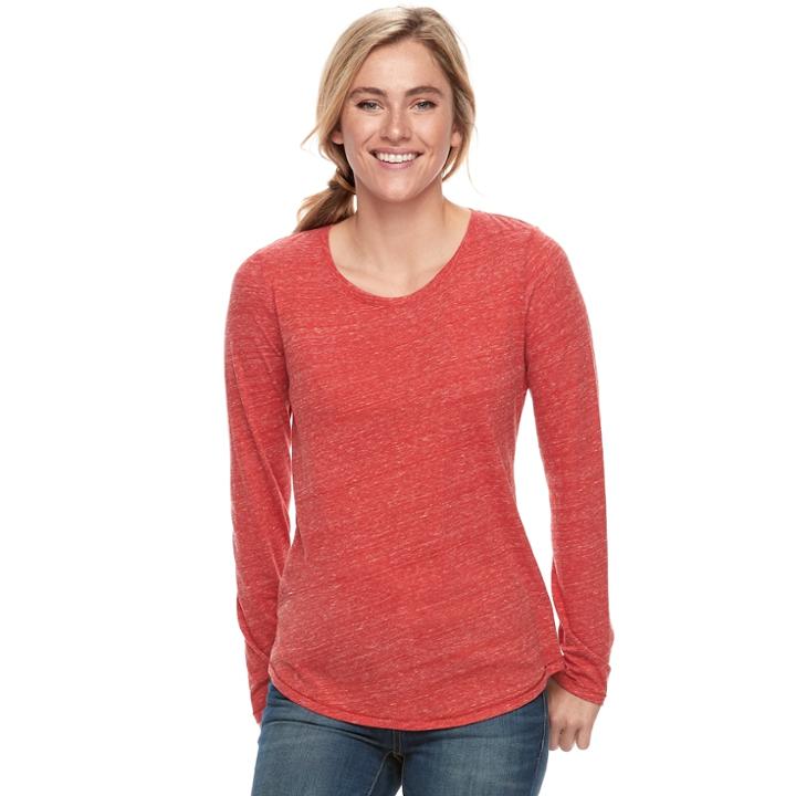 Women's Sonoma Goods For Life&trade; Everyday Crewneck Tee, Size: Xxl, Drk Orange