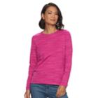 Women's Croft & Barrow&reg; Crewneck Tee, Size: Large, Med Pink