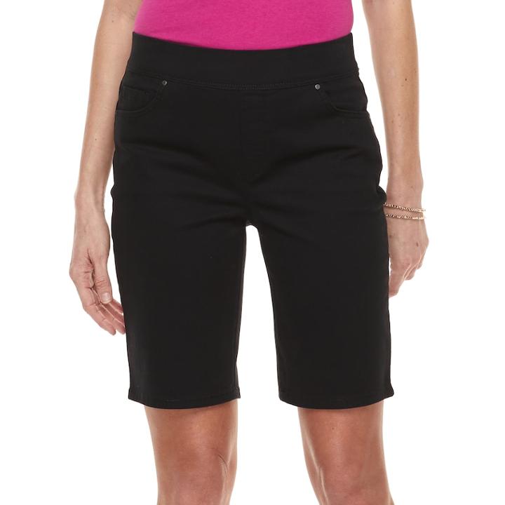 Women's Croft & Barrow&reg; Pull-on Bermuda Shorts, Size: 12, Black
