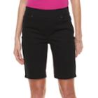 Women's Croft & Barrow&reg; Pull-on Bermuda Shorts, Size: 12, Black