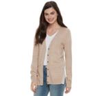 Juniors' So&reg; Colorblock Varsity Cardigan, Teens, Size: Medium, Med Beige