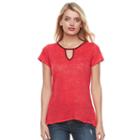 Women's Juicy Couture Cutout Embellished Tee, Size: Small, Lt Orange
