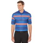 Men's Grand Slam Regular-fit Striped Airflow Stretch Performance Golf Polo, Size: Medium, Blue