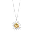 Sterling Silver Pressed Flower Sun Pendant Necklace, Women's, Size: 18, Multicolor