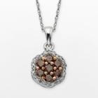 Sterling Silver 1/2-ct. T.w. Red And White Diamond Flower Pendant, Adult Unisex, Size: 18