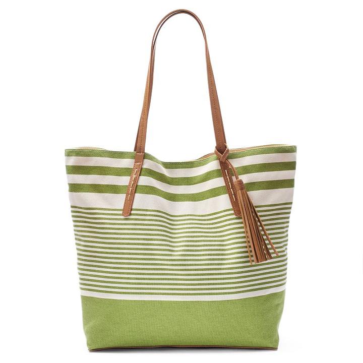 Sonoma Goods For Life&trade; Canvas Tassel Tote, Women's, Green