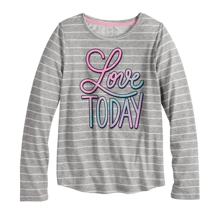 Girls 7-16 & Plus Size So&reg; Long Sleeve Graphic Tee, Size: 12, Light Grey