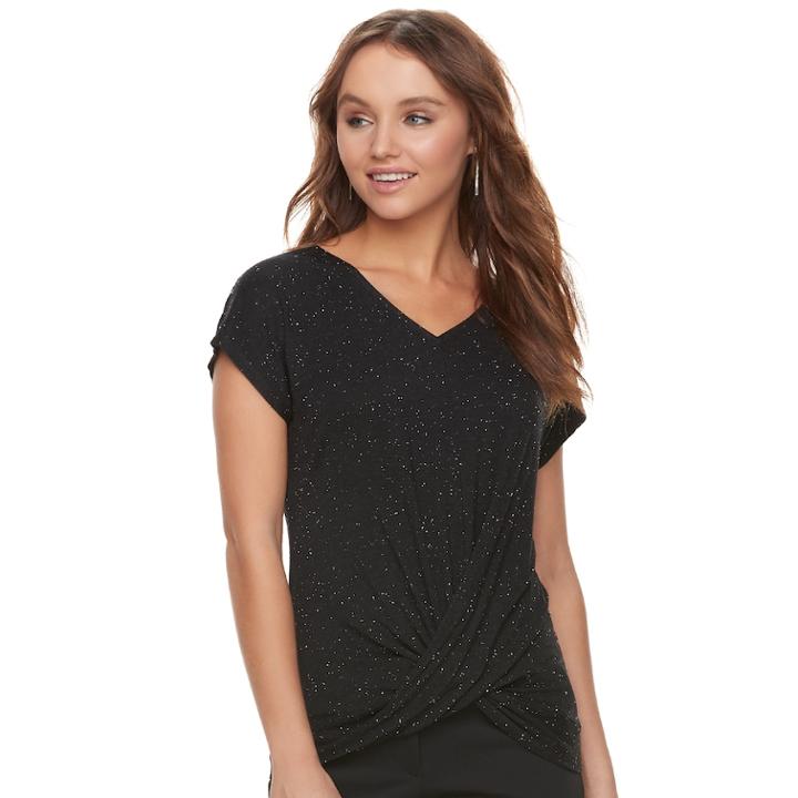 Women's Apt. 9&reg; Twist Front Tee, Size: Xxl, Oxford