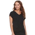 Women's Apt. 9&reg; Twist Front Tee, Size: Xxl, Oxford