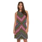 Women's Suite 7 Abstract Chevron Blouson Dress, Size: 8, Pink Other