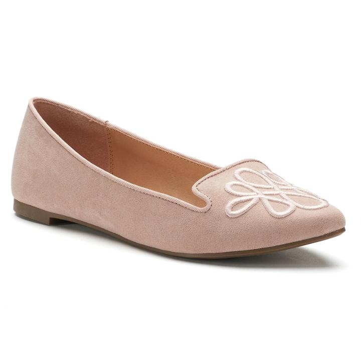 Lc Lauren Conrad Calla Women's Pointed Loafers, Size: Medium (8), Natural