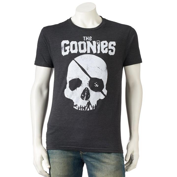 Men's Goonies Skull Tee, Size: Large, Grey (charcoal)