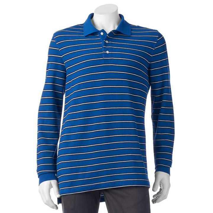 Men's Croft & Barrow&reg; Classic-fit Yarn-dyed Striped Polo, Size: Xxl, Dark Blue