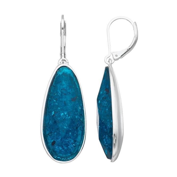 Dana Buchman Simulated Stone Teardrop Earrings, Women's, Turq/aqua