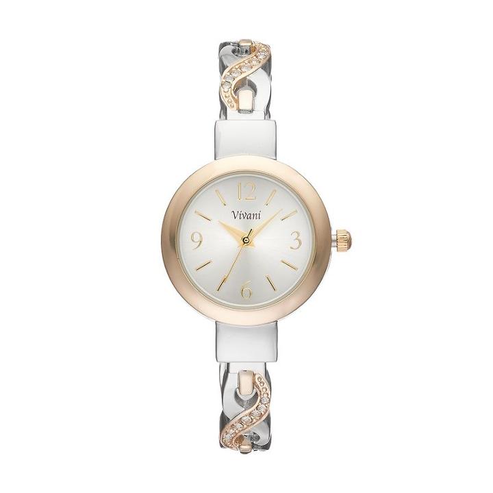 Vivani Women's Crystal Crisscross Cuff Watch, Multicolor
