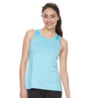 Women's Fila Sport&reg; Melange Mesh Inset Tank, Size: Large, Med Blue