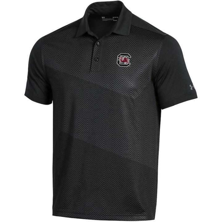 Men's Under Armour South Carolina Gamecocks Vivid Print Polo, Size: Medium, Black
