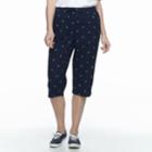Petite Gloria Vanderbilt Marjorie Printed Capris, Women's, Size: M Petite, Blue (navy)