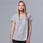 Women's Simply Vera Vera Wang Jacquard Tee, Size: Medium, Med Grey