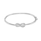 Sterling Silver 1/10-ct. T.w. Diamond Infinity Bangle Bracelet, Women's, Size: 7, White