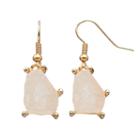 Simulated Quartz Drop Earrings, Women's, White