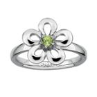 Stacks And Stones Sterling Silver Peridot Flower Stack Ring, Women's, Size: 5, Green