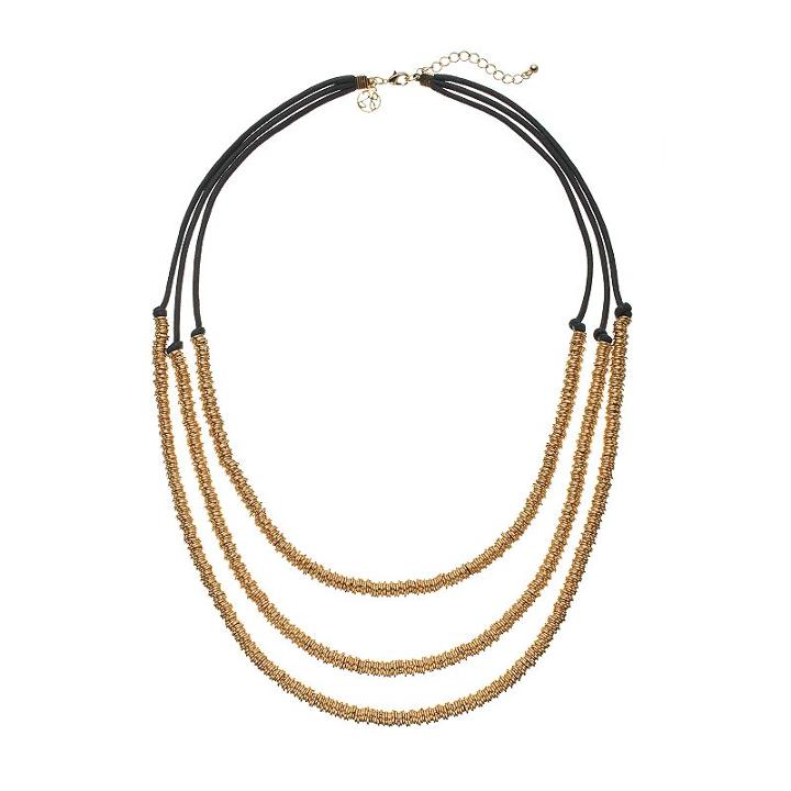 Gs By Gemma Simone Molten Metals Multistrand Necklace, Women's, Size: 23, Yellow