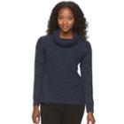 Petite Croft & Barrow&reg; Marled Cowlneck Sweater, Women's, Size: L Petite, Blue (navy)