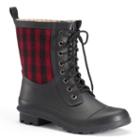Chooka Cara Plaid Women's Waterproof Rain Boots, Size: 7, Med Red