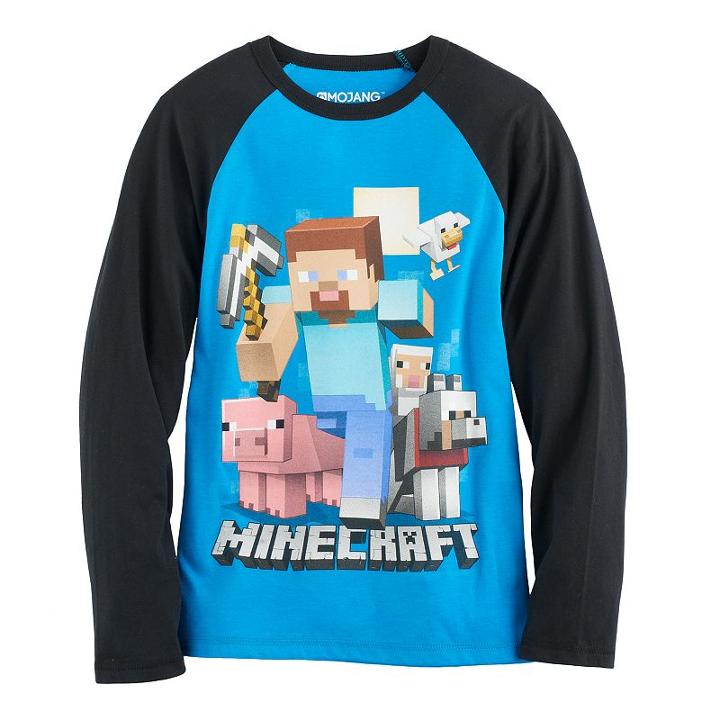 Boys 8-20 Minecraft Gang Tee, Size: Xl, Turquoise/blue (turq/aqua)
