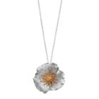 18k Gold Over Silver & Sterling Silver Flower Pendant Necklace, Women's, Size: 18