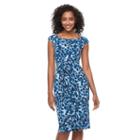Women's Connected Apparel Abstract Dot Sheath Dress, Size: 14, Dark Blue