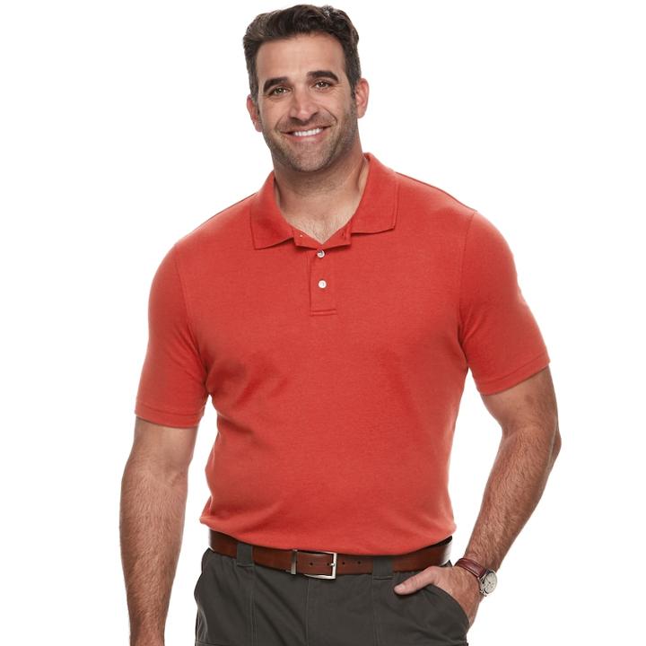 Big & Tall Croft & Barrow&reg; Classic-fit Easy-care Interlock Polo, Men's, Size: L Tall, Med Orange