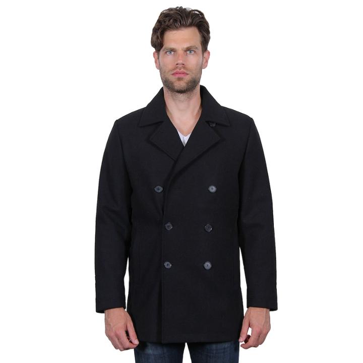 Men's Tahari Elements Double-breasted Wool-blend Waterproof Peacoat, Size: Xxl, Black