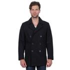 Men's Tahari Elements Double-breasted Wool-blend Waterproof Peacoat, Size: Xxl, Black