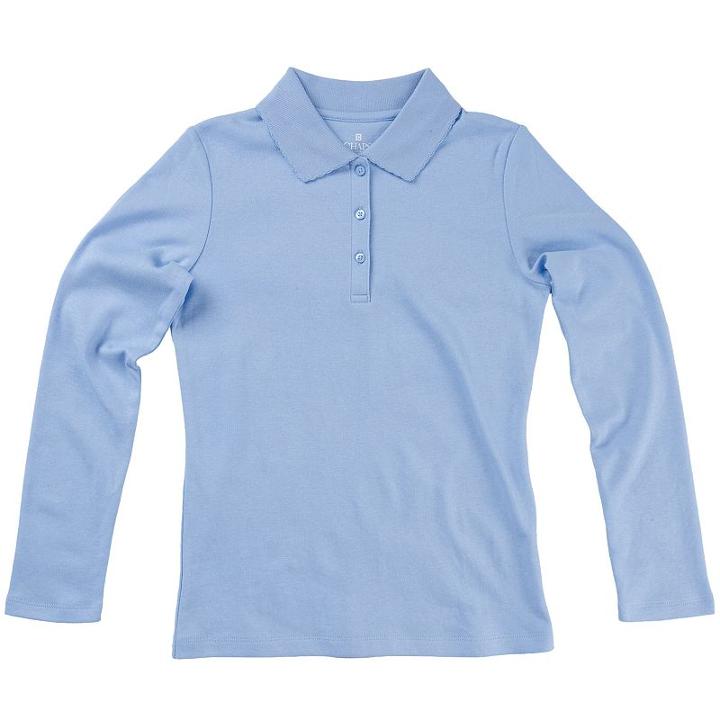 Girls 4-16 Chaps School Uniform Polo Shirt, Girl's, Size: 12-14, Blue Other