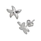 Jewelry For Trees Platinum Over Silver Starfish Stud Earrings - Kids, Girl's, Multicolor