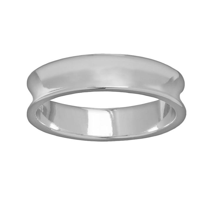 Silver Plated Concave Ring, Women's, Size: 9, Grey