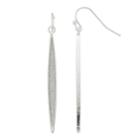 Glitter Linear Nickel Free Drop Earrings, Women's, Silver