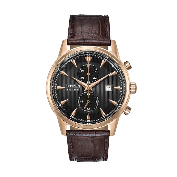 Citizen Eco-drive Men's Corso Leather Chronograph Watch - Ca7003-06e, Size: Large, Brown