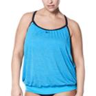 Plus Size Nike Layered Sport Tankini Top, Women's, Size: 1xl, Brt Blue