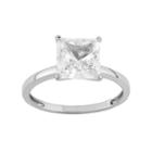 Cubic Zirconia Solitaire Engagement Ring In 10k Gold, Women's, Size: 9, White