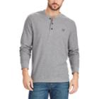 Big & Tall Chaps Classic-fit Waffle-weave Henley, Men's, Size: 3xl Tall, Grey
