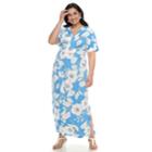 Plus Size Suite 7 Floral Maxi Dress, Women's, Size: 2xl, Blue
