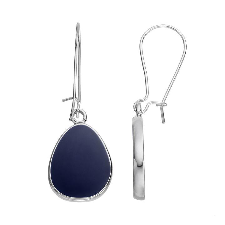 Blue Teardrop Earrings, Women's, Dark Blue