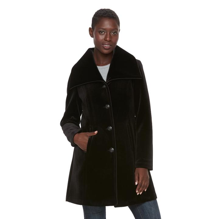 Women's Braetan Velveteen Duster Jacket, Size: Xl, Black