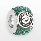 Logoart Minnesota Wild Sterling Silver Crystal Logo Bead - Made With Swarovski Crystals, Women's, Green
