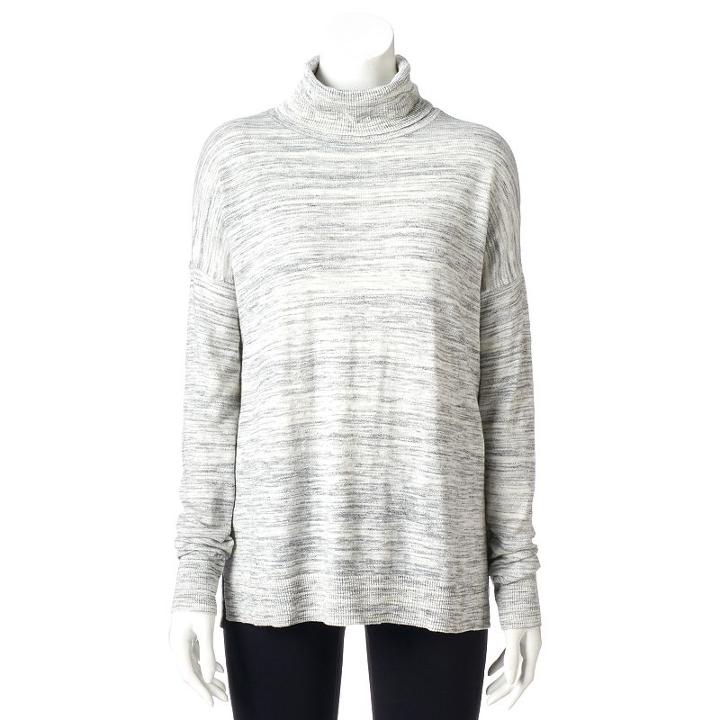 Women's Sonoma Goods For Life&trade; Boxy Turtleneck Sweater, Size: Large, Med Grey