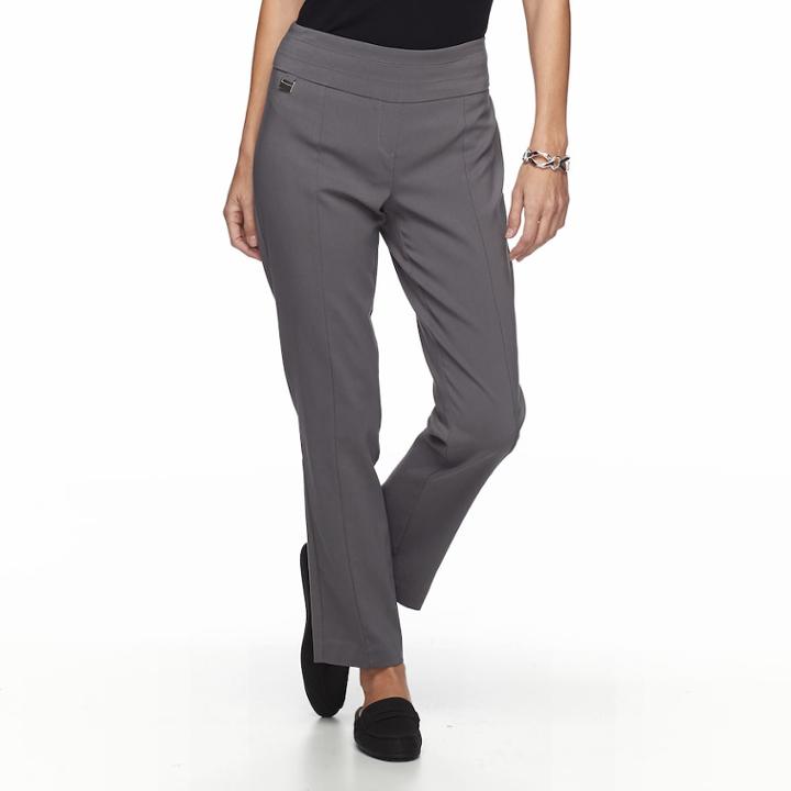 Petite Briggs Millennium High-waisted Dress Pants, Women's, Size: 6p - Short, Grey (charcoal)